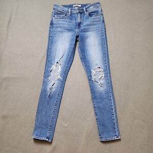 Levi's 721 High Rise Skinny Jeans Distressed Sz 28